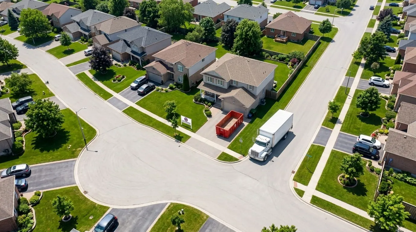 Aerial view of the Danvers, MA area served by Lynn Dumpster Rental Group